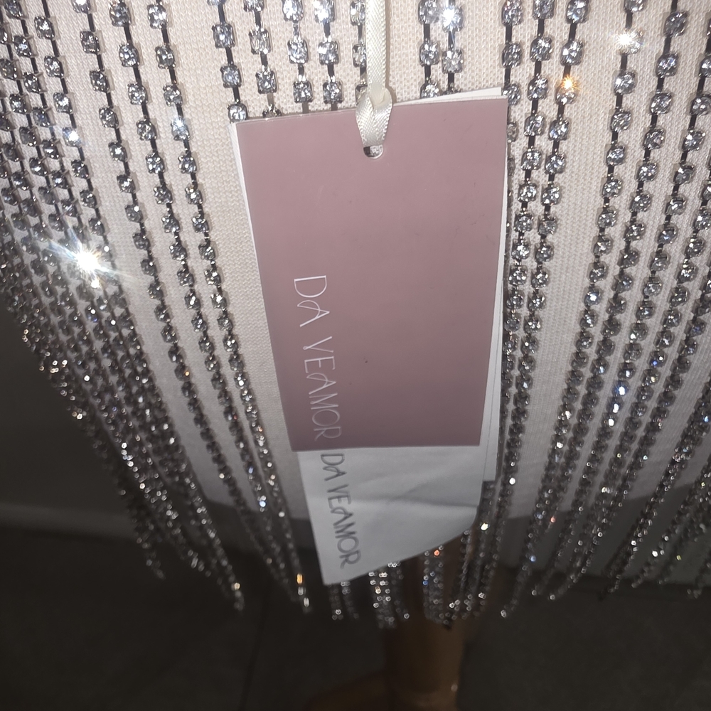 DaVeamor Metallic Silver Rhinestone Mini Skirt - Picture 7 of 7